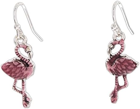 Periwinkle 1" Pink Flamingo Dangle Earrings