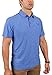 Urban Fox Men's Golf Shirts for Men | Short Sleeve Performance Polo Shirts for Men | Heather Dry Fit | Moisture Wicking | Blue Large