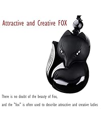 COMPONALL Fox Obsidian Necklace for Women,Fox Jewelry for Girls Gemstone Necklaces Pendant for Women Healing Crystal Necklace Protection Amulet Charm for Girls