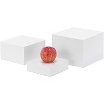 Lot De 6 Présentoirs En Acrylique Blanc - Tailles De 7.6cm à 20.3cm, Pour Buffet, Desserts, Bijoux, Mariages
