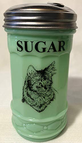 Vintage Retro Style Sugar Dispenser (Jade w/Somali Cat)
