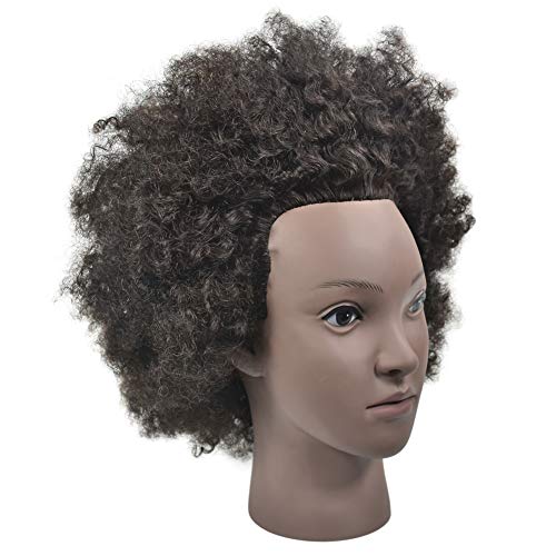 image for ErSiMan Afro Professional Female Cosmetology Mannequin Head with 100% 