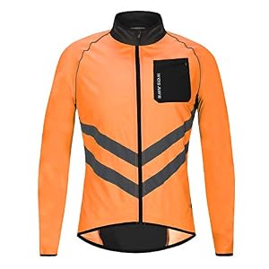 WOSAWE Cycling Jacket MTB Windproof Showerproof Lightweight Sport Coat with Reflective Strip for Motorbike Racing Riding