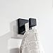 Velimax Stainless Steel Towel Hook Black for Bathroom Robe Hook Squared Single Hook Wall Mounted Coat Hook Matte Black
