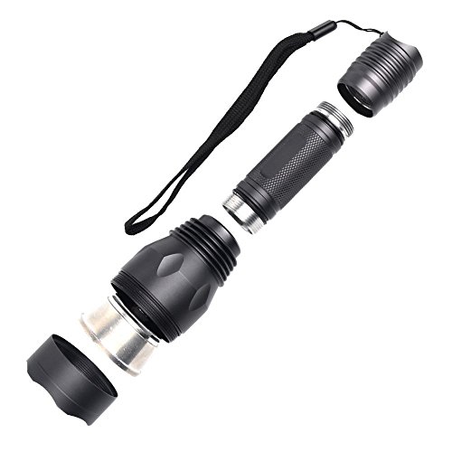 WINDFIRE S10 300 Yards 650 Lumen 3pcs Green LED Hunting Tactical Flashlight Long Range Hog Predator Varmint Green Hunting Gear Kit with Scope Mount, Pressure Switch, Rechargeable Battery and Charger - Thumbnail 7