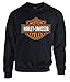 Harley-Davidson Mens Bar & Shield Long Sleeve Crew Neck Fleece Sweatshirt (L) Black