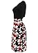 oxiuly Women's Elegant Floral Flare Knee Length Vintage Dress Evening Dinner Party Casual Swing Dresses with Pockets OX336 (S, Black + Red)