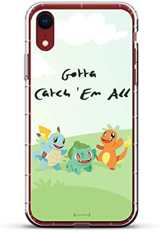 Pokemon Go Catch 'Em All | Luxendary Air Series Clear Silicone Case with 3D printed design and Air-Pocket Cushion Bumper for iPhone XR (new 2018/2019 model with 6.1" screen)