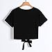 Sumen Teen Girls Embroidered Rose Appliques Short Sleeve Casual Strap Shirt