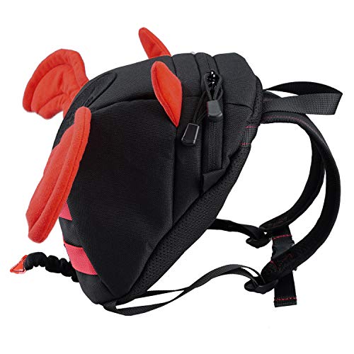 VIPERADE Anti-Lost Devil Wings Kids Walking Safety Backpack, Baby Safety Walking Harness Reins with Leash, 2-in-1 Safety Travel Outdoor Kids Mini Bag Toddler Strap Backpack (Black Red)