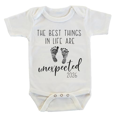 Witty and Bitty The Best Things in Life Are Unexpected Pregnancy Reveal Announcement Onesie/Bodysuit