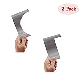 ï¼ˆSet of 2ï¼‰Stainless Steel Cake Smoother Toolï¼ˆSpherical, right angleï¼‰Edges Scraper Fondant Cream Sugarcraft Spatula Mousse Blade Home Kitchen Cake Pastry DIY Christmas Baking Decorating Tools
