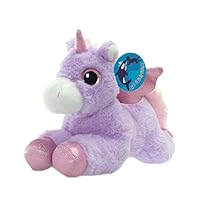 WILDREAM Purple Unicorn Sparkle Big Eyes 11 Inches, Unicorn Plush Toy with Wings