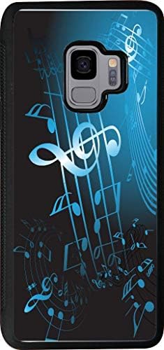 Hard Rubber Phone Case for Samsung Galaxy S9 Case Cover - Treble Clef Music Note Sheet Music Blue
