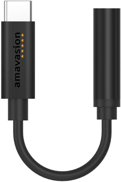 Pixel 2 USB C to Headphone Audio Adapter, Amavasion Type C to 3.5mm Earphone Jack Adapter with DAC Hi-res Chipset 24Bit/192KHZ USB C Aux Adapter for Pixel 2/2XL, Essential Ph-1, Moto Z