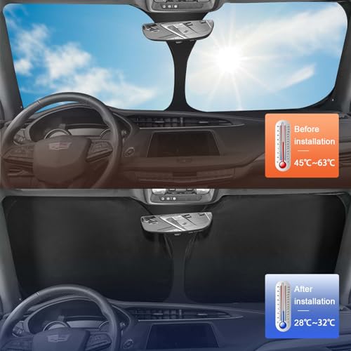 Folding Front Windshield Anti-UV Sun Shade Compatible with Renault Austral 2022-2025, Car Sun Visor for Indoor Foldable Cover, UV Reflective Protection