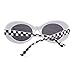 JUCOO Clout Goggles Oval Sunglasses Mod Style Retro Thick Frame Inspired Sunglasses