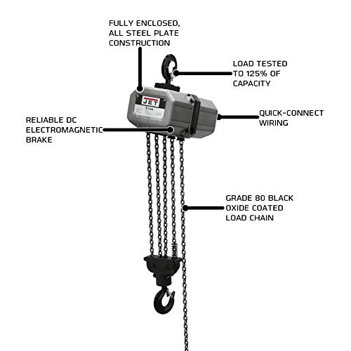 JET 5SS-1C-10, 5-Ton Electric Chain Hoist, 10' Lift, 1Ph (511000) - Image 3