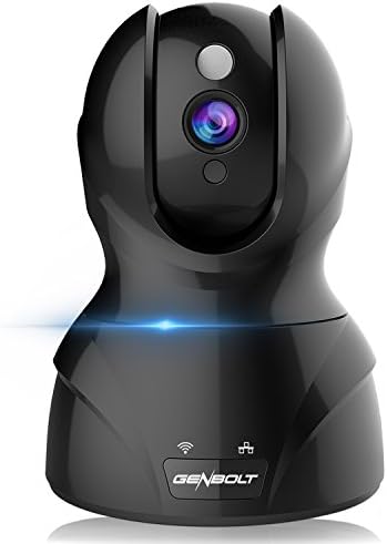 Wireless WiFi CCTV Dog Camera - GENBOLT 720P IP Security Home Surveillance indoor Baby Camera, Two-Way Audio Motion Detection Pan Tilt Nanny Pet Cam(128GB Slot)