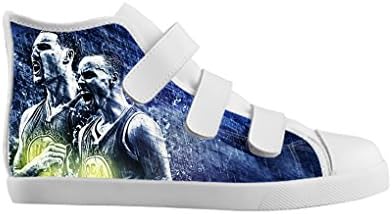 Custom Stephen Curry High-upper Velcro Canvas Shoes and Sneakers for Girls