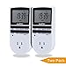 Light timer,Smart digital timer,Plug in timer with 3 prong outlet,7 Day Weekly Programmable Outlet with Timer,Appliance Timer with Outlet (2 pack)