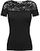 THENEWNEW Womens Short Sleeve Crewneck T-Shirt With Lace Detail (S-3XL)