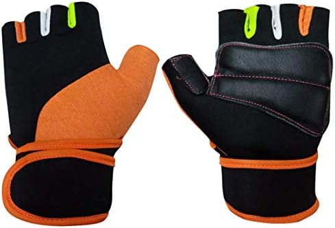 Lycra Gym Gloves for Weightlifting, Crossfit, Fitness & Other Sports with Wrist wrap Support for Men&Women (Pack of 1) (Multicolor) Free Size