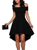 SEENFUN Women's Casual Off Shoulder Sleeveless Prom Party Dress