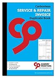 Cherry Service & Repair Invoice, 2-Part Carbonless Book, 8.27 x 11.69 Inches, 50 Sets Per Book