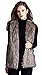 Escalier Women Faux Fur Vest Waistcoat Sleeveless Jacket, Khaki, 8/10