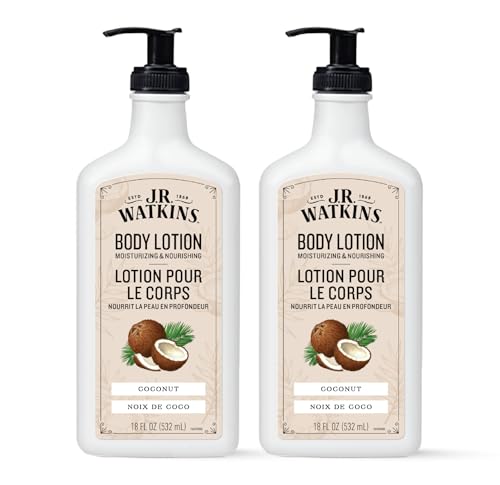 J.R. Watkins Daily Moisturizing Body Lotion, Coconut, 18 fl oz, 2 Pack