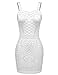 Meaneor Women's Sequin Embellished Sleeveless Sexy Club Bodycon Strap Dress