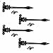 Renovators Supply Manufacturing Strap Hinges Black Wrought Iron Spear Tip Rustproof Finish Set of 4