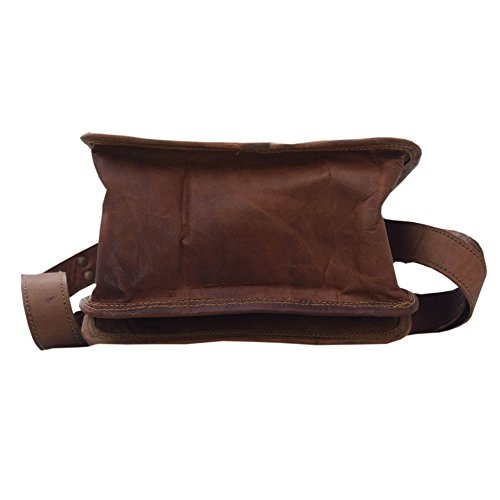 Royal Wine Carrier Bag - 2 Bottle Pockets - Vintage Genuine Leather Brown Attractive wine bag with Soft Denim padding