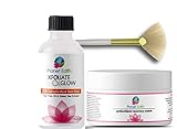 Planet Eden 20% Salicylic Acid Chemical Skin Peel with Tea Tree Oil & Green Tea Extract and Fan Brush and Anti Aging Antioxidant Recovery Cream with Natural Botanical Extracts