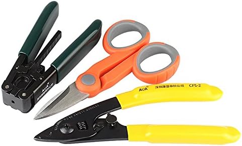 Fiber Optic Tool Kits Fiber Stripping Double Hole Stripper Tool+Kevlar Scissors (3packs)