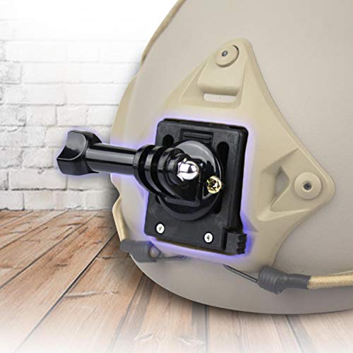 Yosoo Health Gear Helmet Base Adapter, Airsoft Helmet Camera Mount, Military Helmet Attachments Tacticals Helmet Accessories Helmet Fixed Mount Base Adapter Bracket for Camera Camcorder