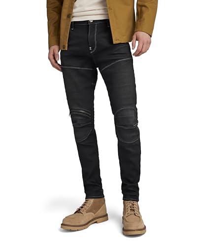 G-STAR 5620 3D Zip Knee Skinny Fit Jeans, Dark Aged Black, 40W x 34L