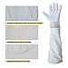 Beekeeping Gloves Premium Goatskin Leather Beekeeper's Glove with White Vent Long Canvas Sleeve and Elastic Cuffs Ventilated and Cuff Protected Bee Gloves Large
