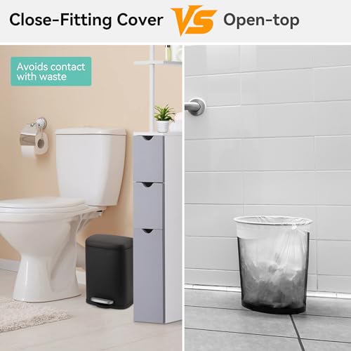 5L Stainless Steel Trash Can with Soft-Close Lid - 5l Fingerprint-Proof & Rust-Resistant Bin for Arabic Kitchens, Mosques & Guest Bathrooms