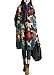 Minibee Women's Scoop-Neck Graphic Three-Quarter-Sleeve Short Straight Dress, Style 5 Green, One Size