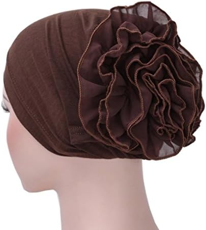 Women Muslim Stretch Turban Floral Rhinestone Hat Cap Head Scarf Wrap