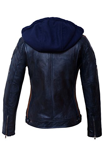 Urban Leather 58 Ur-180 Motorjack voor dames, met beschermers, marineblauw, maat: XXL - Image 5