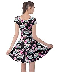 CowCow Womens Blue Ice Cream Cap Sleeve Dress