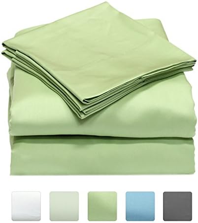 Callista Twin Size Sheet Sets|Extra Soft Sateen|Deep Pockets Wrinkle Free Twin Bedsheets | 300 Thread Count Easy Fit, Breathable and Cooling Sheets |Luxury 3 Pc Twin Set - Sage