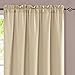 jinchan Semi Sheer Curtains for Living Room 84 Inches Long Casual Weave Voile Curtain Panels for Bedroom Window Treatment 2 Panels Beige