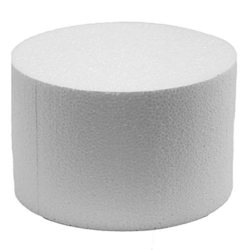 Decora 0173813 TORTEN-Dummy, RUND, AUS STYROPOR Ø 20 X H 10 cm, Polystyrol, Weiss, 20 x 10 cm