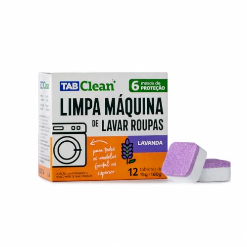 Limpa Máquina de Lavar Roupas em Tabletes TabClean 12 Unidades 180g Higienização Profunda para Todas as Máquinas (Lavanda)