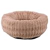 Duokon Rundes Haustier warmes Nest Hund Katze weichem Plüsch Puppy Cuddler Bett Kissen (klein)(Small Brown)