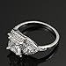 FENDINA Womens 18K White Gold Plated 3 Stone CZ Crystal Eternity Promise Ring Engagement Wedding Bands, Size 8